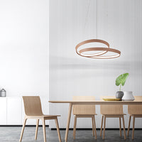 Sospensione Moderna Ritmo Metallo Marrone Cannella Acrilico Led 70W 3000K