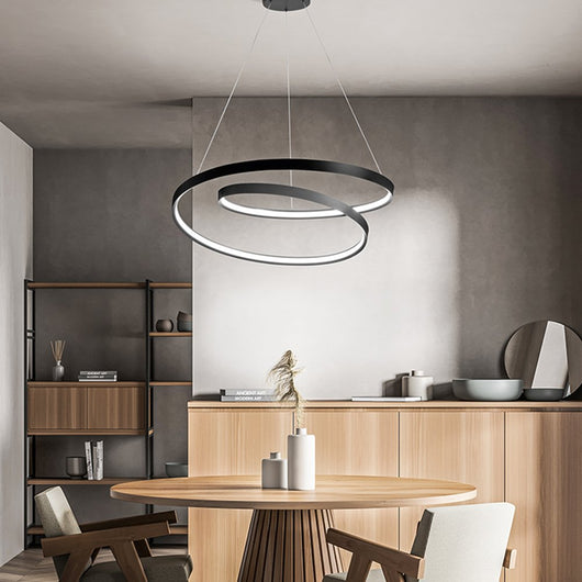 Sospensione Moderna Ritmo Metallo Nero Acrilico Led 70W 3000K