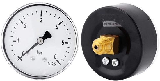 Mini manometro metallico a pressione alta - compatta forma - adatto per aria e liquidi - manometro preciso - 0-6 bar