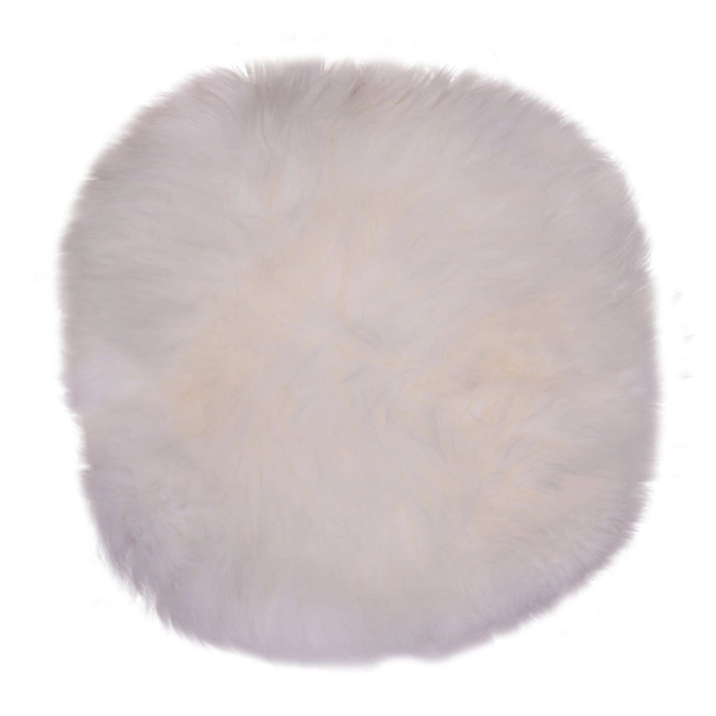 Pouf Lambskin, Bianco, Vera Pelle di Agnello, 35x35x5 cm