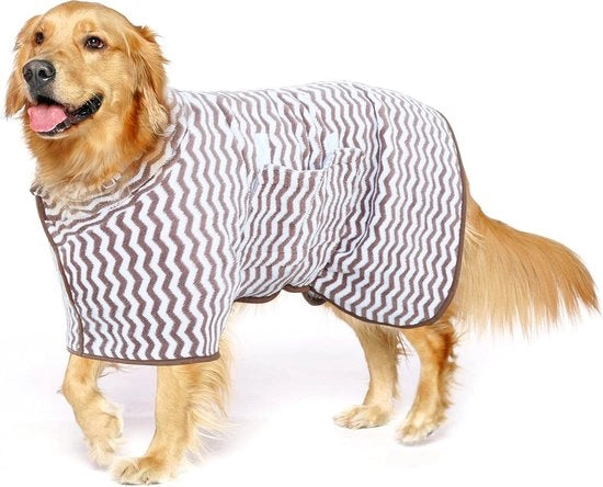 Badia per cani in microfibra - asciugamano per cani con cinturino regolabile, asciugamano per cani con chiusura a clip, colore miele, M