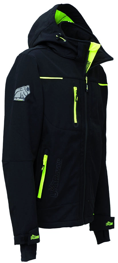 U-Power GIACCA SOFTSHELL SPACE Col. Nero/Giallo  Mis. L
