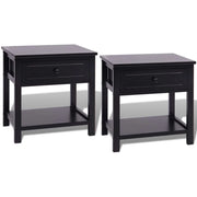 Set di 2 comodini comodini cassettiera armadio mobili per camera da letto MDF nero 1402045