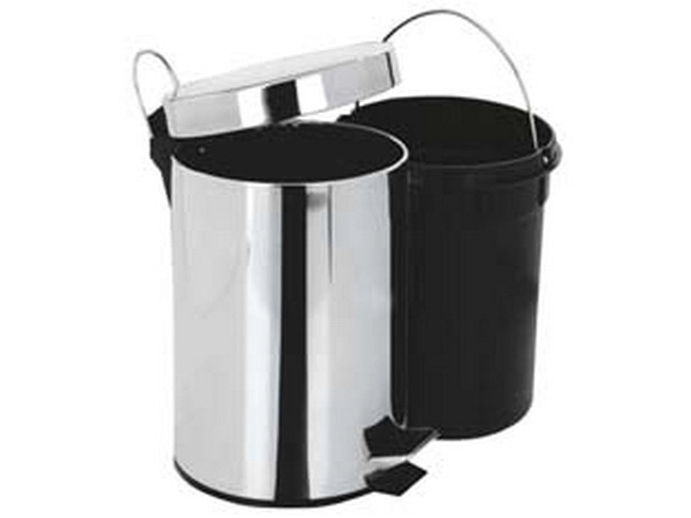1pz pattumiera con pedale inox e secchio in plastica - lt.20 cm.31x45h. cod:ferx.fer323529