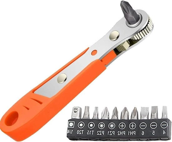 Chiave magnetica 1/4 pollici con 10 set di bit per viti a testa inversa per la manutenzione dell'auto