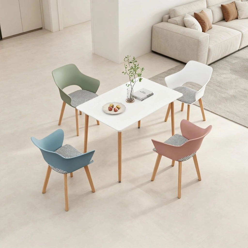GrandCA HOME Set di 8 Sedie da Cucina Nordica Sedia da Pranzo con Gambe in Legno Massello, Sedie Imbottite per Camera da Letto, Soggiorno, Cucina,Miscela-2-N