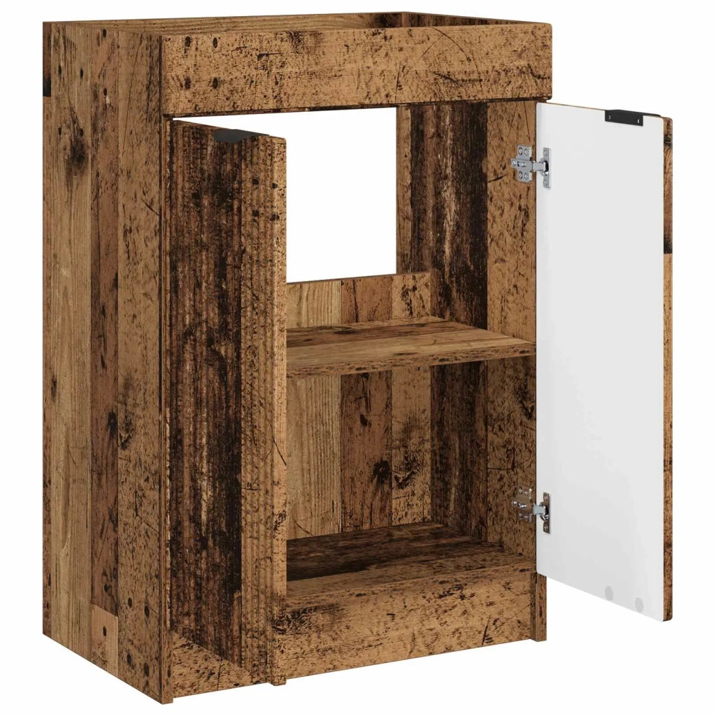Mobiletto da bagno sotto il lavello Legno antico 890112