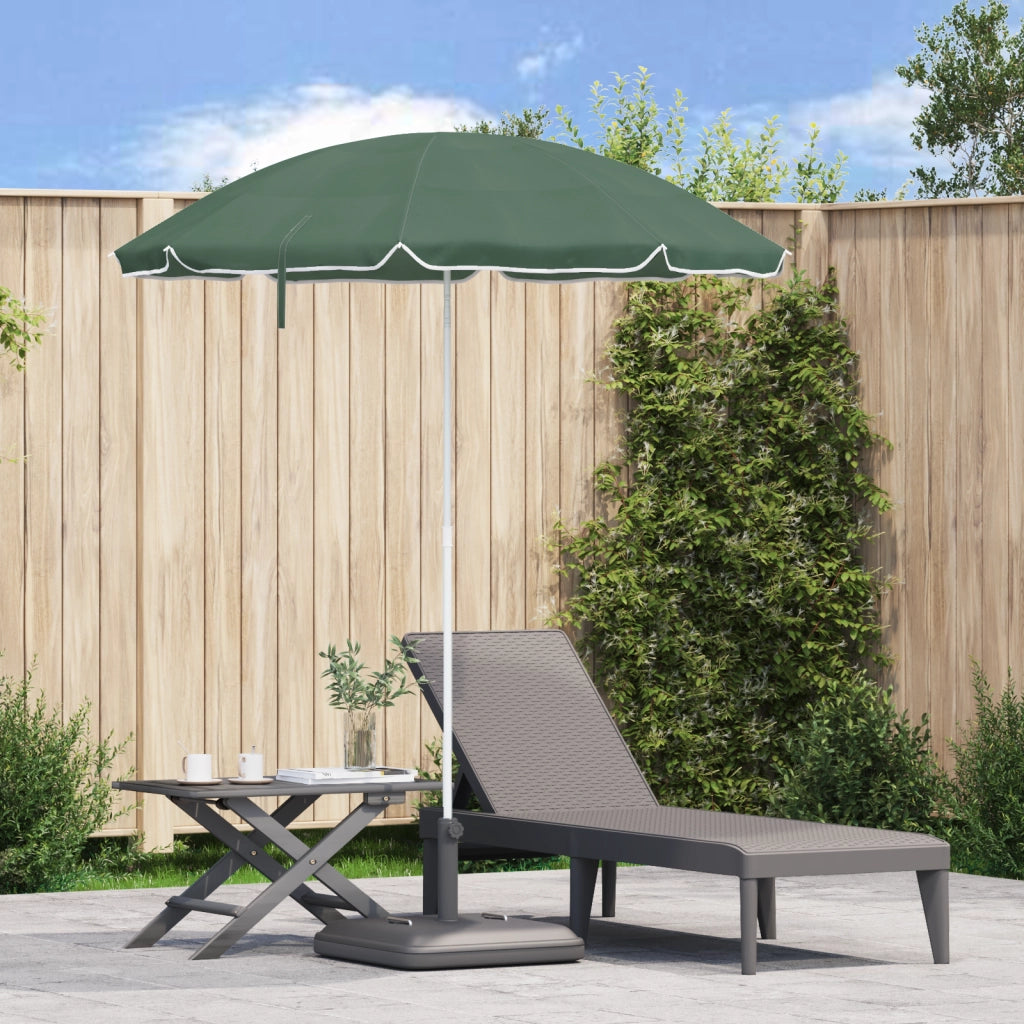 ombrellone da spiaggia  con palo in metallo verde 161x193 cm in poliestere