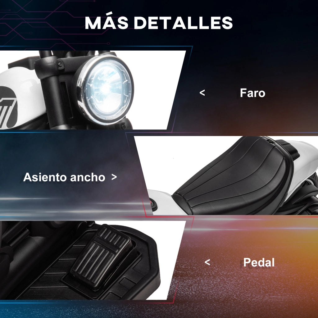 Moto Elettrica Bambini 18-36 Meses ¨C zephmum ¨C Bianco 6V