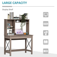 Scrivania da Ufficio Porta PC 105x50x137,5 cm con Libreria in Legno Truciolare Marrone