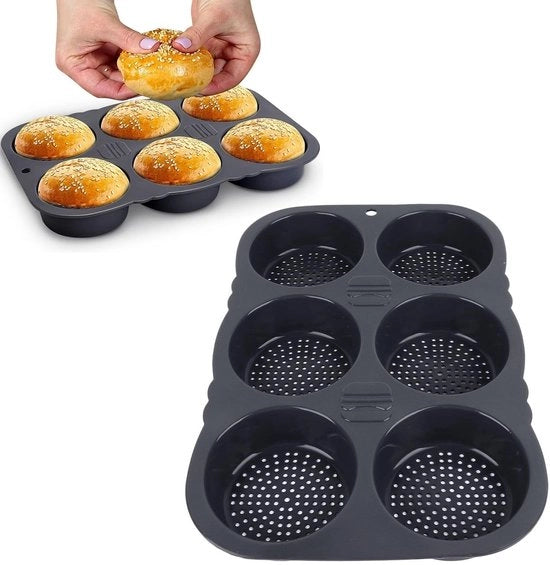 Forma per Hamburger - Silicea - Resistente al Calore - Ripiegabile - Riciclabile - Dimensioni 34,5x23,5x4 cm