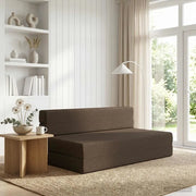 Divano Letto Pieghevole Tortora 152 x 86,5 x 60 cm Tessuto 900123