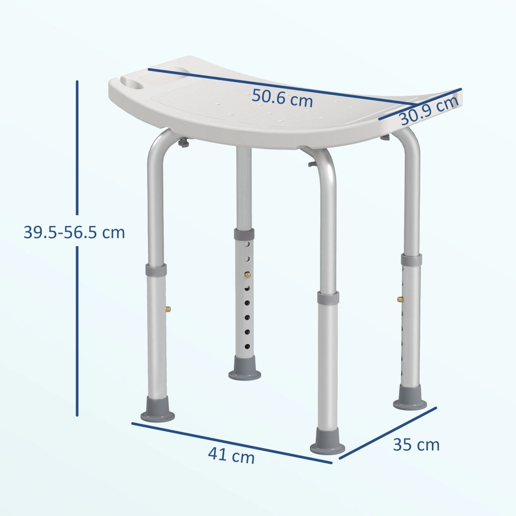 Sgabello Sedile Sedia per Doccia Bagno, Antiscivolo, Altezza Regolabile