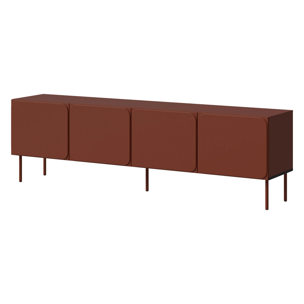 Mornago, Mobile Porta tv un Ripiano, 200x42x60h cm Marrone Terracotta