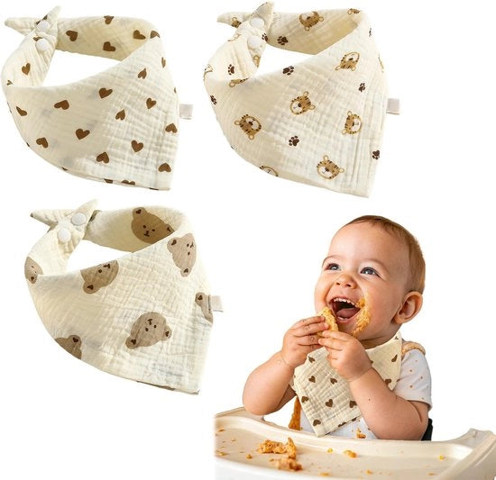 Set di cuscini per neonati, 3 pezzi, tessuto di cotone, unisex, multicolore