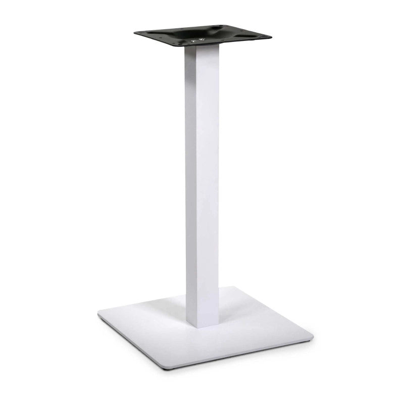 Base Tavolo Acciaio Leo Bianco Quadro Cm 40x40h72 Tubo Cm 6x6