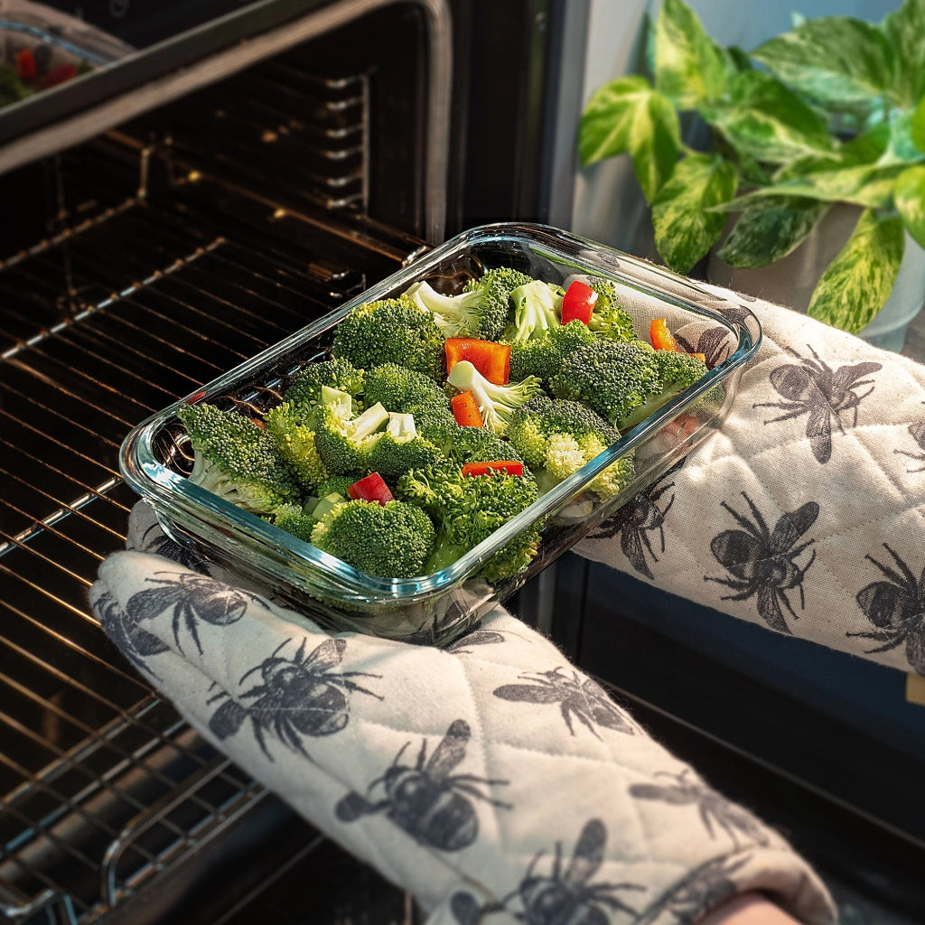 KADAX Casseruola rettangolare in vetro da 3 litri, adatta al forno (39x23 cm)