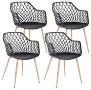 Set 4 Sedie 58x54x85,5 cm in Plastica Nero