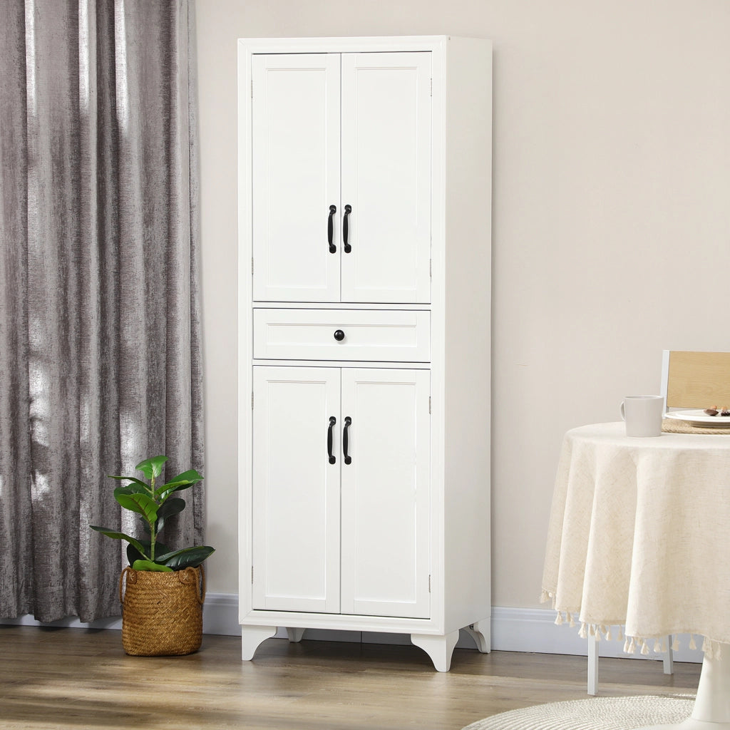 Armadio cucina 4 ante 2 ripiani tiroio centrale ¨C zephmum ¨C bianco 170 cm