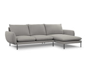 Cosmopolitan Design - Divano angolare destro "Vienna" 5 posti in bouclé grigio 
