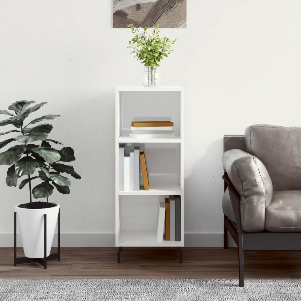Credenza-Buffet-Armadio da cucina Bianco Lucido 34,5x32,5x90 cm in Legno Multistrato 769695