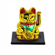Trade Shop - Gatto Portafortuna Feng Shui Dorato Maneki Neko Che Fa Cenno E Saluta 5x5,5x6cm 73770 -