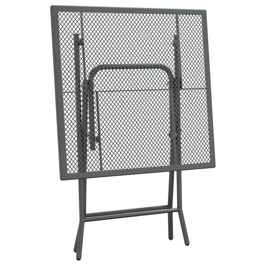 Set da Pranzo per Giardino 3pz Rete Metallica Espansa Antracite 3084717