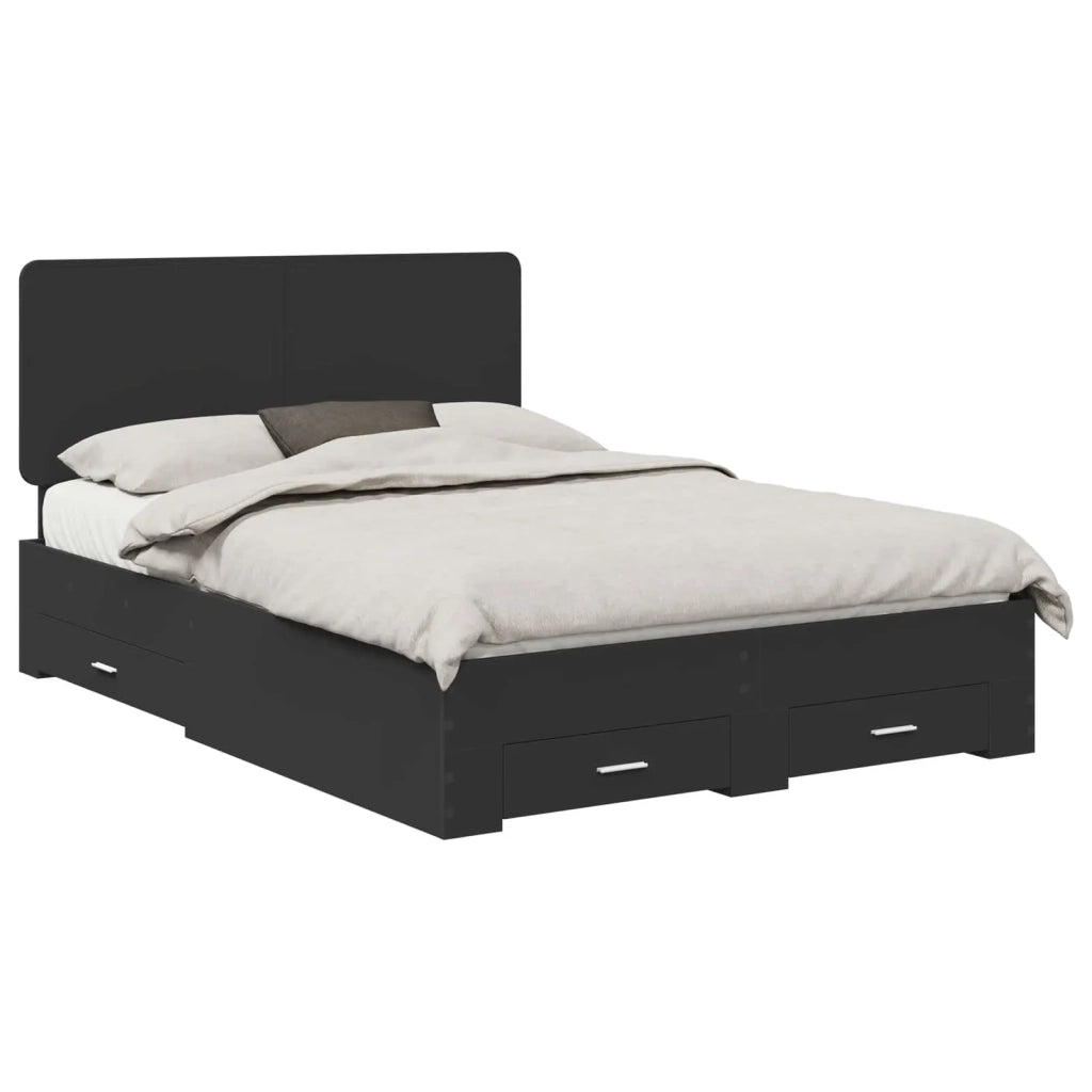 Struttura del letto Nero 140 x 190 cm Legno multistrato 3412784