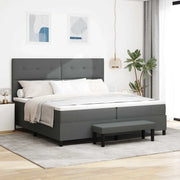 Letto a molle con materasso Grigio scuro 200 x 200 cm Tessuto 3344094