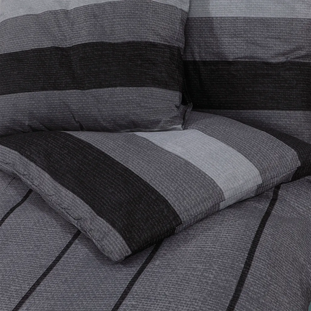 Set Copripiumino Grigio Scuro 200x200 cm in Cotone 136418