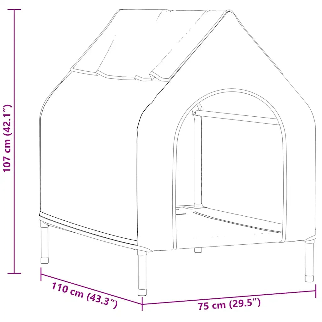 Casa per Animali Nero 110 x 75 x 90 cm Acciaio 42008160