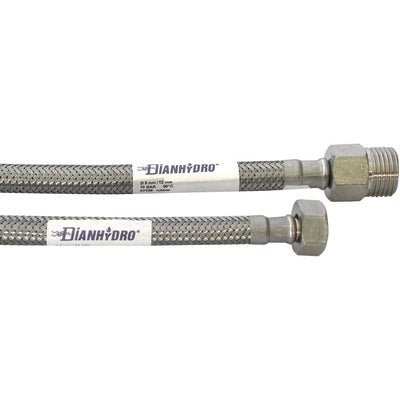FLESSIBILE INOX MODELLO PROLUNGATO  CM. 60- MF 1/2 x 1/2- DH- pezzi 1
