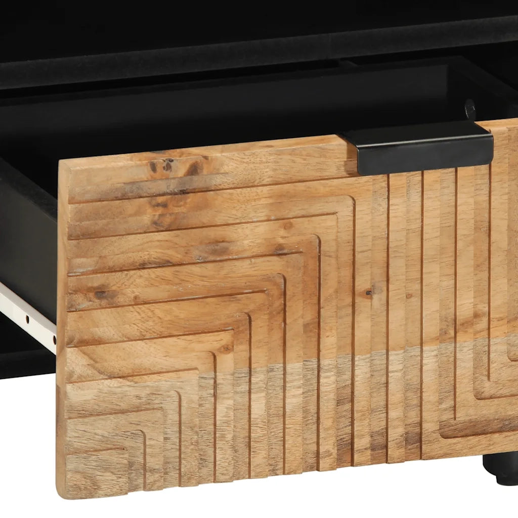 Comodini 2pz 40x33x46 cm in Legno Massello di Acacia