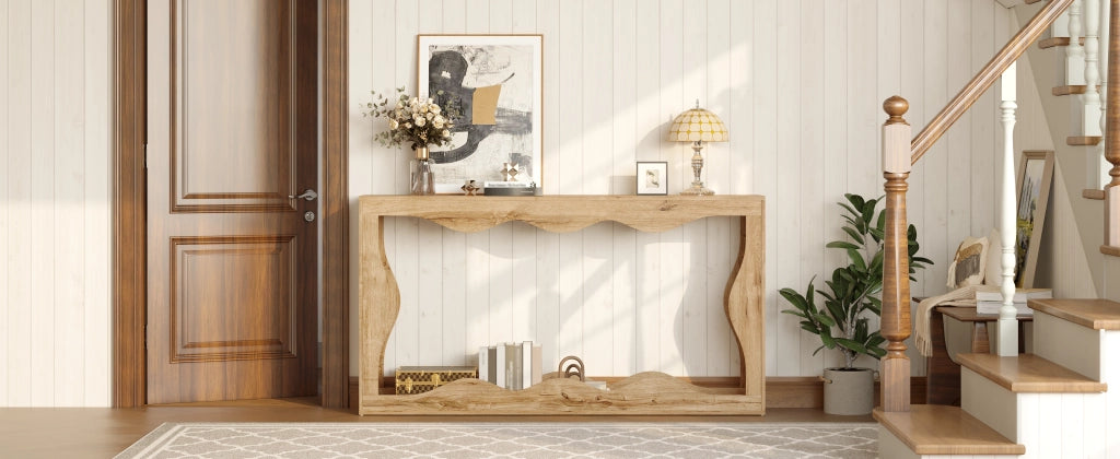CONSOLLE a onda 160,5x30x86,5 cm Truciolare Naturale