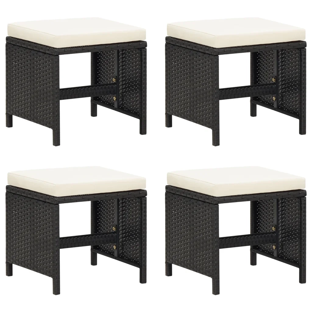 Set da Pranzo da Giardino 21 pz con Cuscini in Polyrattan Nero cod mxl 42577