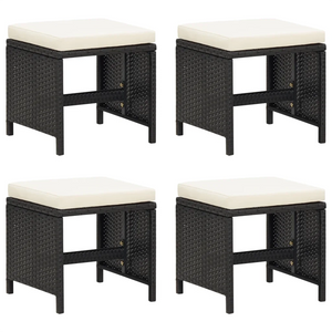 Set da Pranzo da Giardino 21 pz con Cuscini in Polyrattan Nero cod mxl 42577