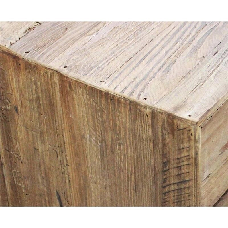 MOBILE ELSDON IN LEGNO DI PINO RICICLATO CON 2 CASSETTI 90 X 40 X H55 CM