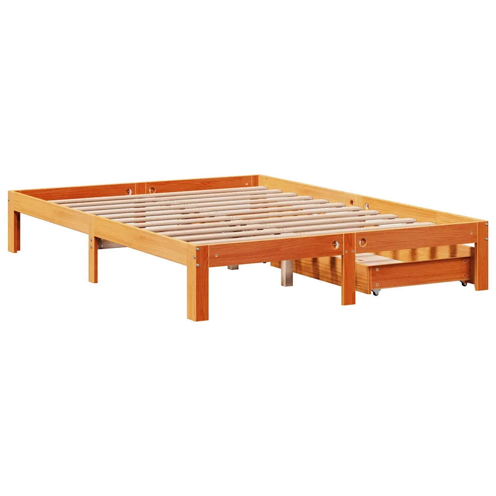 Giroletto Cassetti Marrone Cera 120x190 cm Legno Massello Pino 3301960