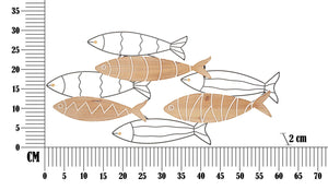 Pannello da Muro Pesce 60x2x30 cm in Ferro