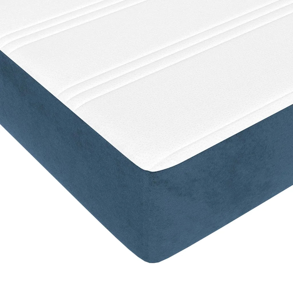Materasso a Molle-Materasso per letto Blu Scuro 160x220x20 cm in Velluto