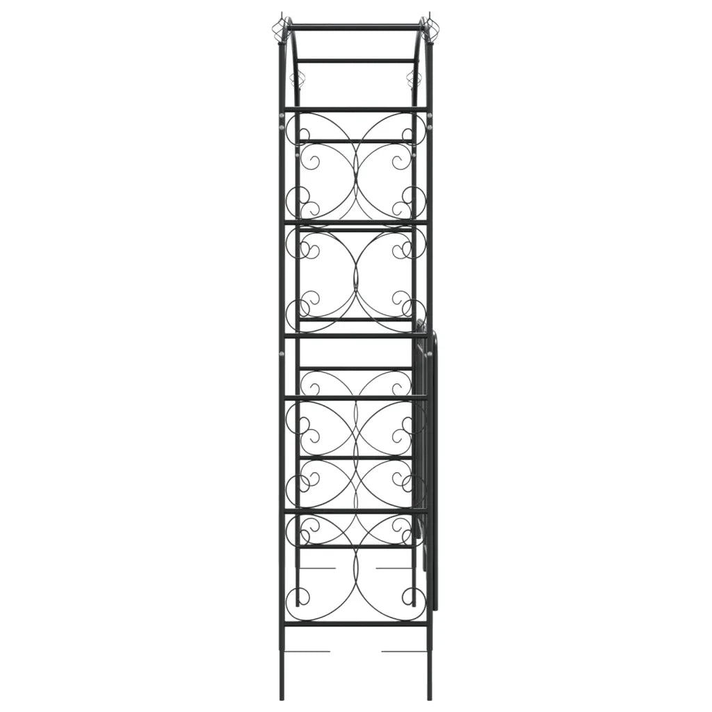 Arco da Giardino con Cancello Nero 108x45x235 cm Acciaio 319352