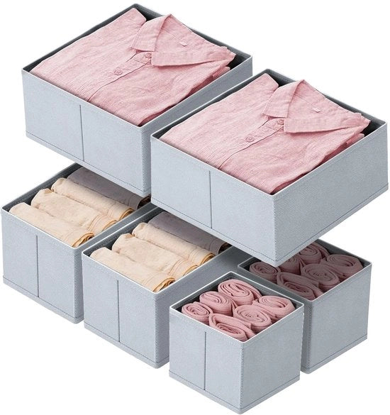 Organizzatore di cassetti 6 pezzi per armadio a muro - Sistema di organizzazione di cassetti Opaco - Organizzatore di cassetti pieghevole per armadio Système di organizzazione di cassetti per camera da letto, Abbigliamento per bambini, Calze, Intimo