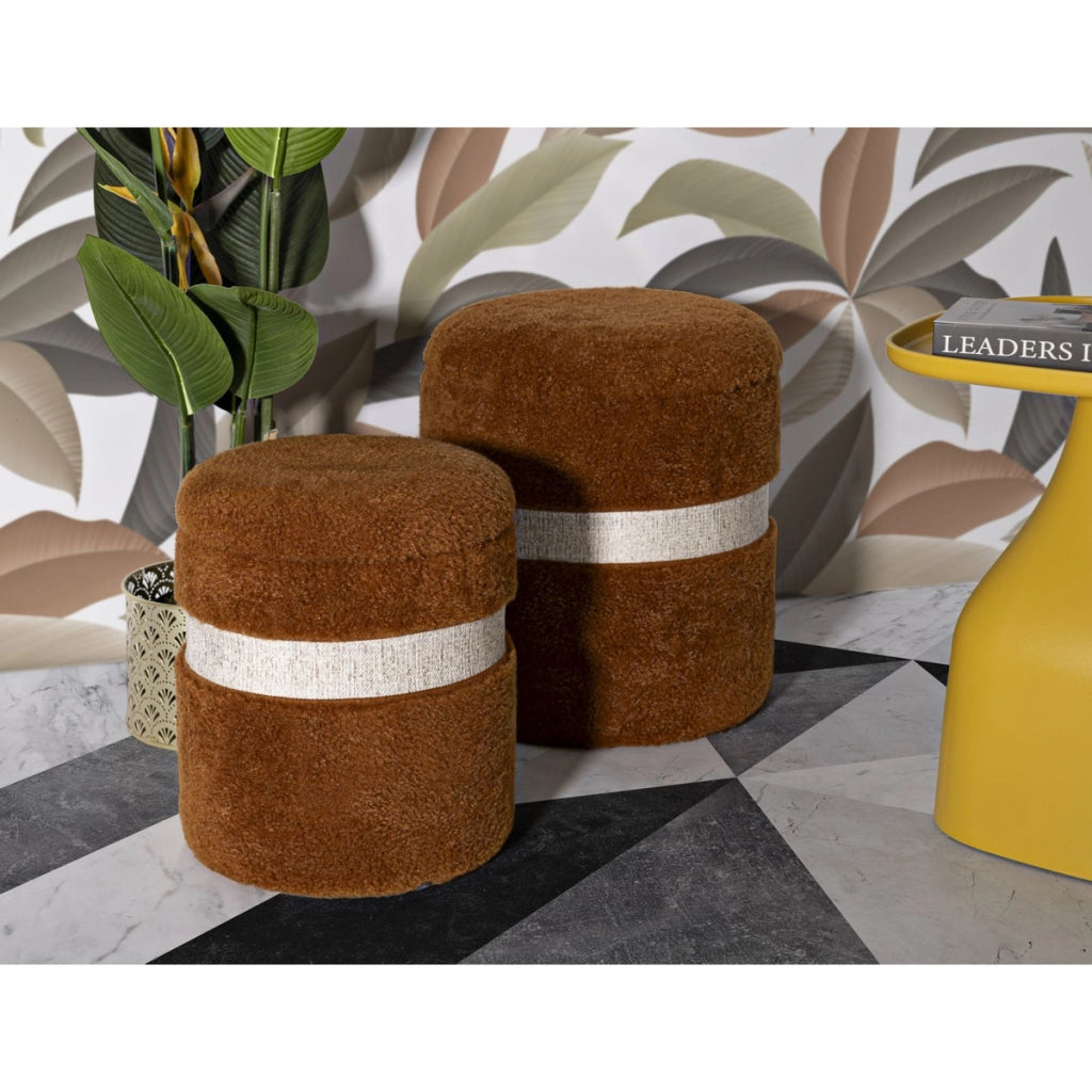 Pouf VKH721, Marrone, MDF, 47x40x40 cm