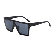 Occhiali da sole con superficie superiore piana, modello senza montatura quadrata, unisex.