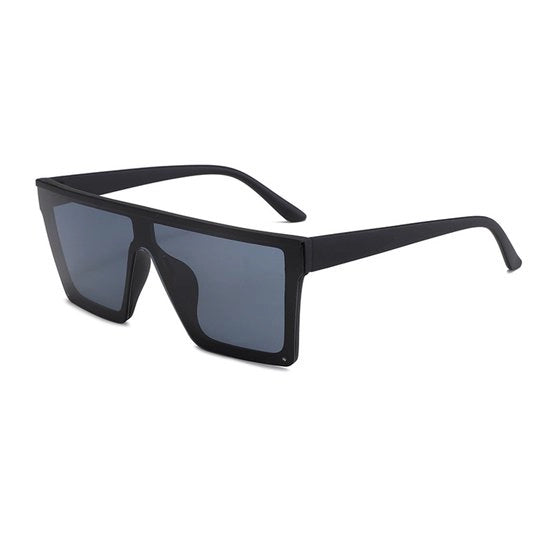 Occhiali da sole con superficie superiore piana, modello senza montatura quadrata, unisex.