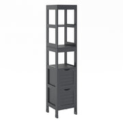 Vicco Armadio per il bagno Grigio 30 x 144 cm con 2 cassetti
