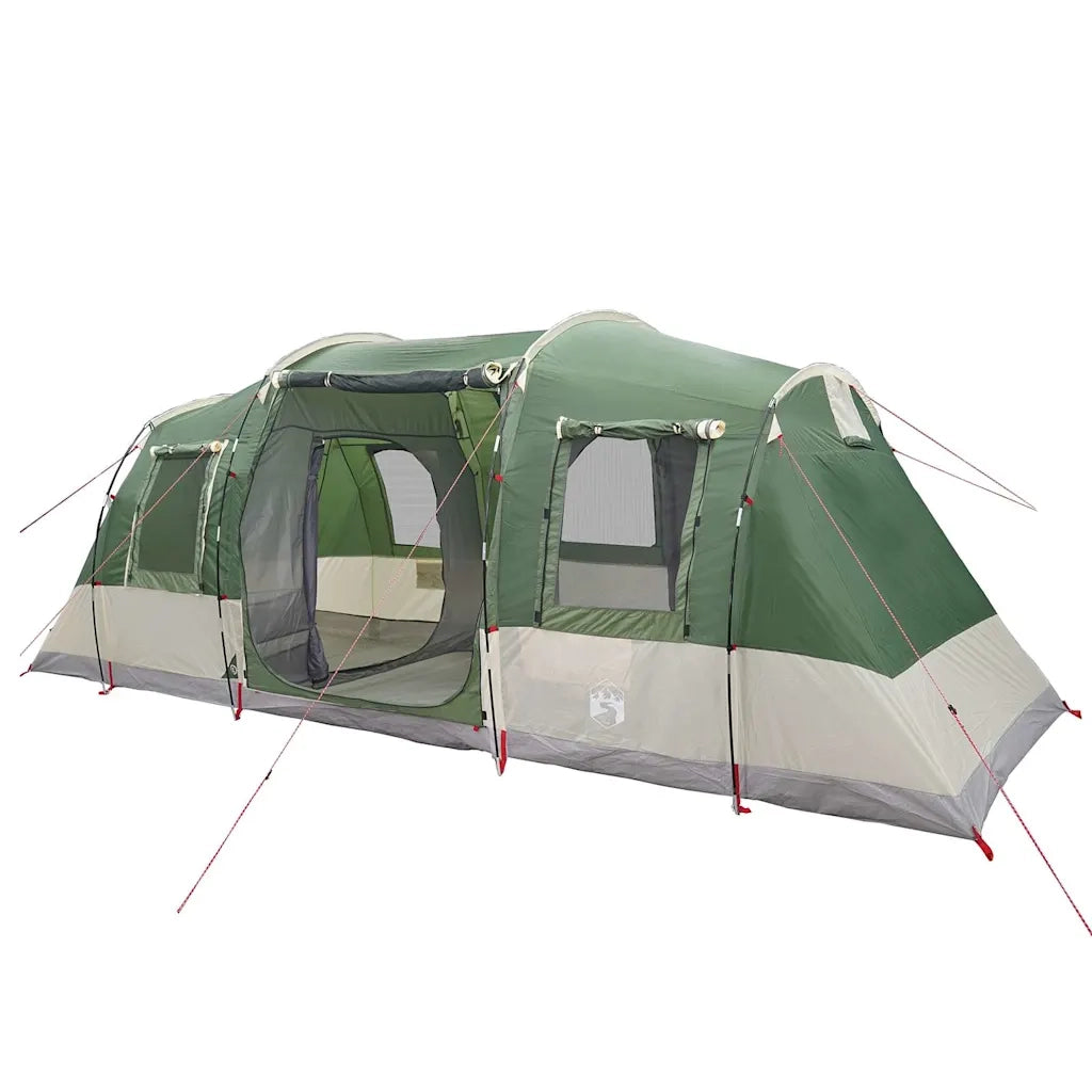 Tenda da Campeggio a Tunnel per 4 Persone-Tenda per Escursionismo Verde Impermeabile 640337