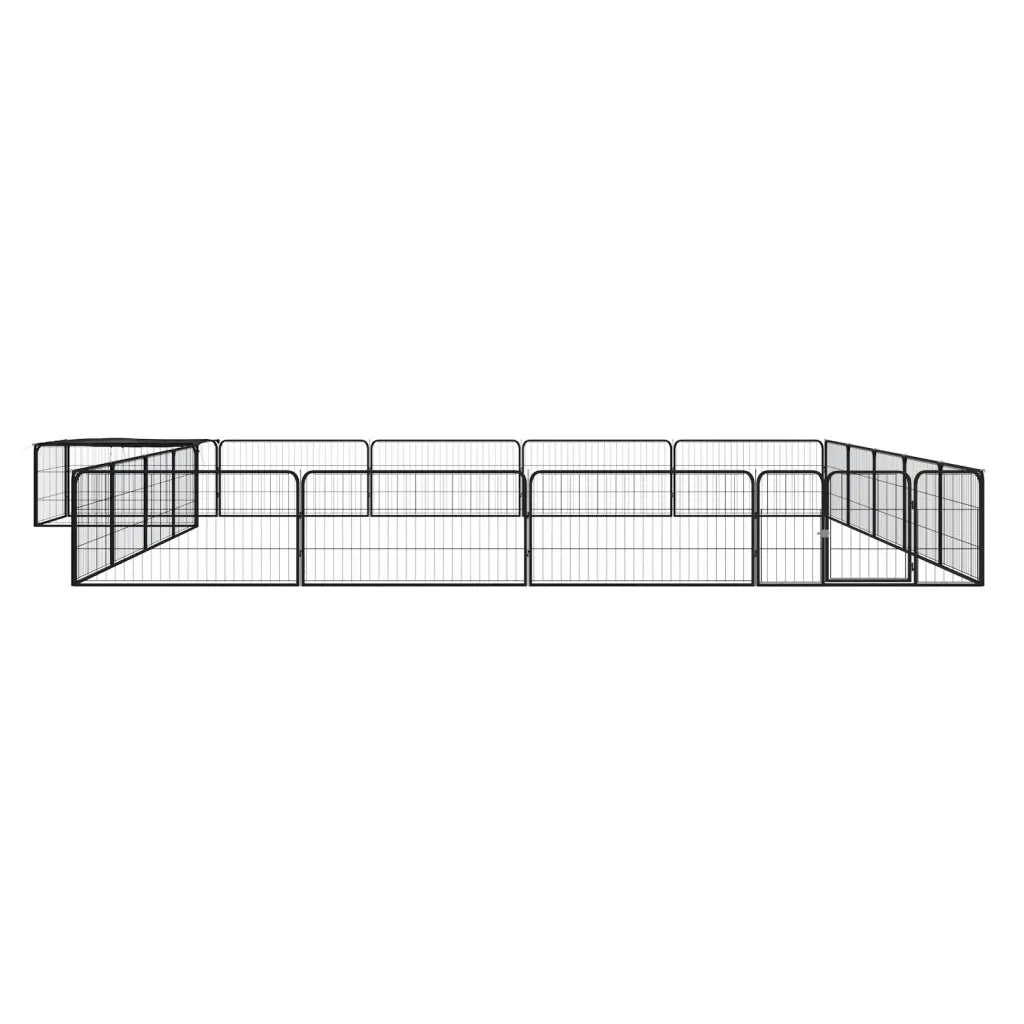 Box Cani 20 Pannelli Nero 100x50 cm Acciaio Verniciato Polvere cod mxl 52691