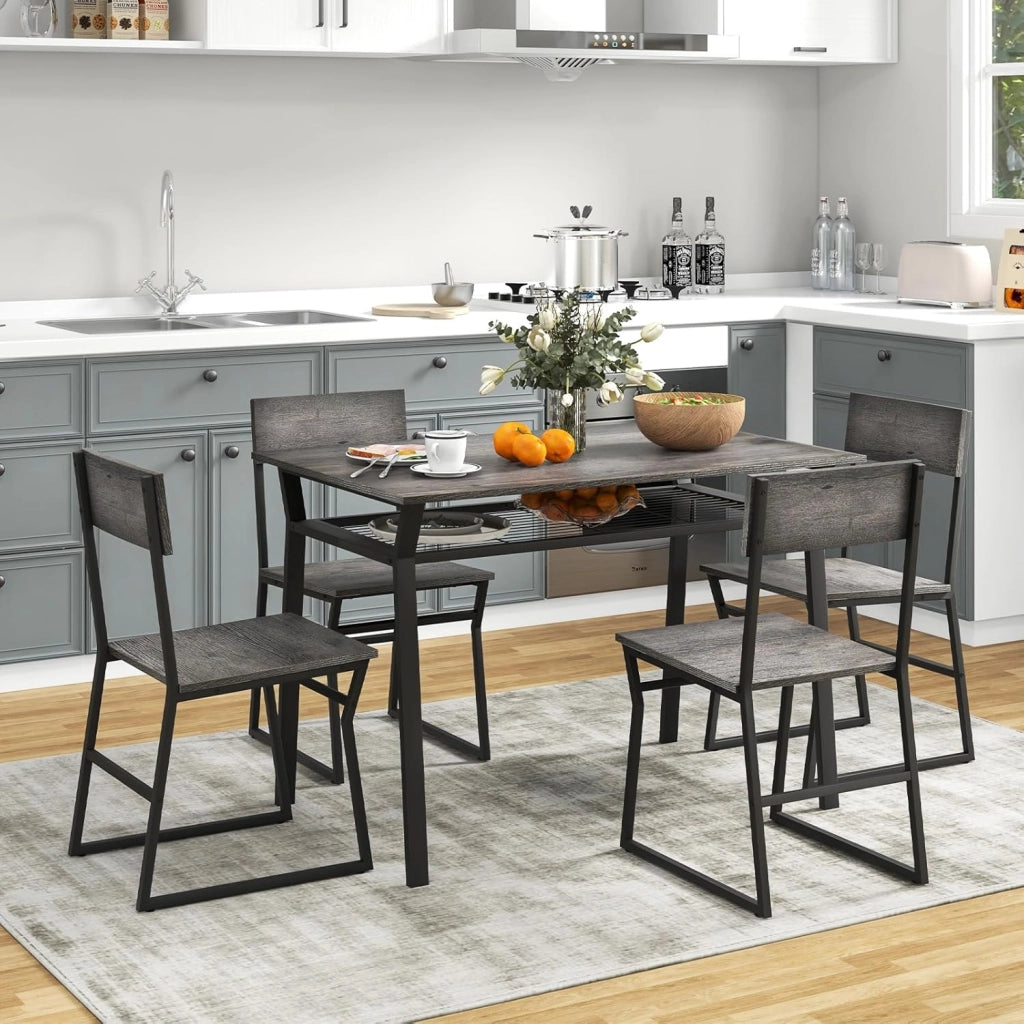 Tavolo da pranzo da cucina 110 x 70 cm, tavolo da pranzo industriale con telaio in metallo, tavolo rettangolare per 4 persone, set da pranzo per sala da pranzo cucina
