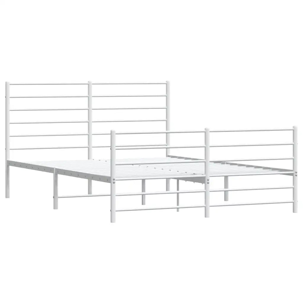 Giroletto con Testiera e Pediera-Struttura Letto Metallo Bianco 120x200 cm 672395